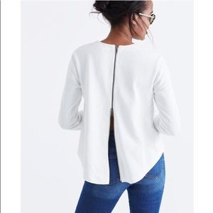 Madewell Comeback Zip-Back Long Sleeve Top Medium
